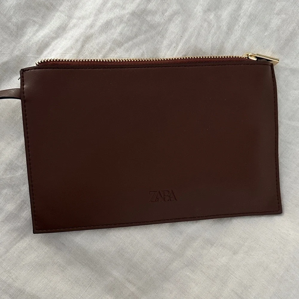 Zara raffia bucket bag - natural/brown straps - Picture 3 of 5